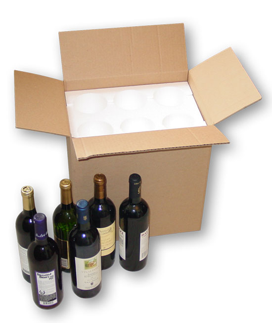 12 Bottle Styrofoam Wine Shipper with Cardboard Shipping Box